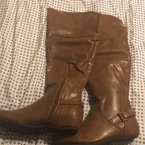 New never worn cognac knee boots